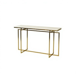 Table console moderne en métal et miroir pour salon de villa, meubles de maison - Product Image 1