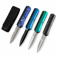 Premium Damaszener Stahl 440C Klappmesser mit Zinklegierung und Carbonfaser-Griff Taktisches Outdoor-Überlebensmesser EDC-Ausrüstung Geschenk