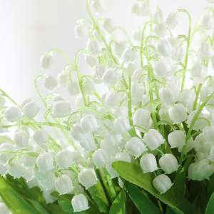 1 pièce <span class=keywords><strong>de</strong></span> fleurs artificielles <span class=keywords><strong>de</strong></span> muguet blanc, fleurs clochettes, fleurs d'avril, pour bouquet <span class=keywords><strong>de</strong></span> mariage, décoration <span class=keywords><strong>de</strong></span> jardin, fête <span class=keywords><strong>de</strong></span> mariage et carillon éolien - Product Image 4