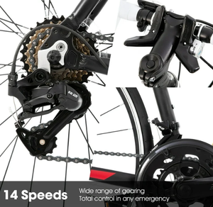 JOYKIE 700C 14 Velocidad Marco de aleación de aluminio Freno de disco <span class=keywords><strong>Bicicleta</strong></span> de carretera híbrida - Product Image 3