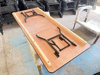 Tables pliantes rectangulaires en bois pour hôtels, banquets, mariages et conférences, en contreplaqué, 5, 6 et 8 pieds, vente en gros