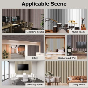 Panneau acoustique en bois à lattes de luxe, panneaux muraux linéaires en bois, traitement acoustique pour la décoration de chambres d'hôtel et de salles KTV, panneau mural acoustique en bois - Product Image 6
