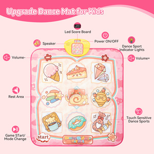 Tapis de danse musical rose pour enfants, clavier de piano interactif avec lumières LED et sons pour filles de 2 à 4 ans - Product Image 3
