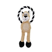 Jouet interactif pour animaux de compagnie en velours côtelé, forme de lion, singe, éléphant, jouet à mâcher pour chiens, jouet en peluche pour animaux de compagnie