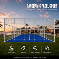 Pista de Pádel Panorámica Profesional para Exteriores, Conjunto Completo con Acero y Vidrio, Servicio de Instalación Opcional