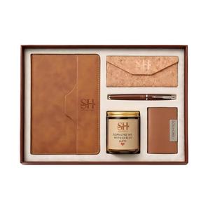 Set de Regalo Corporativo Premium con Logotipo Personalizado: Cuaderno de Cuero, Bolígrafo, Vela Aromática, Estuche para Gafas, Tarjetero de Lujo para Apreciar a Clientes - Product Image 3