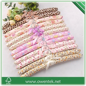 Cintres rembourrés <span class=keywords><strong>en</strong></span> satin à imprimé floral, antidérapants, <span class=keywords><strong>en</strong></span> tissu éponge, avec nœud, pour vêtements délicats, robes de mariée, chemisiers <span class=keywords><strong>en</strong></span> <span class=keywords><strong>soie</strong></span> - Product Image 4