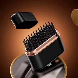 Electric Hot Dryer Straightener Long and Beard Blow Straightening Portable Comb <b>Brush</b> Cordless Heat Men Salon Iron Comb - Product Image 1