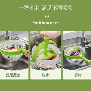 Panier d'égouttage rotatif en gros, hermétique, écologique, en plastique moulé par injection, pour le nettoyage et la déshydratation des légumes et des fruits - Product Image 2