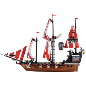 BARCO PIRATA EMPIRE EXPLORATION, Bloques de Construcción de Barco Pirata de Aventura Oceánica Retro, Juguete de Ensamblaje de Escena Náutica - Product Image 2