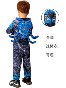 Superhéroe de alta calidad Blue Beetle Cosplay <span class=keywords><strong>DC</strong></span> Blue Costume Spandex Jumpsuit Halloween para chico - Product Image 6