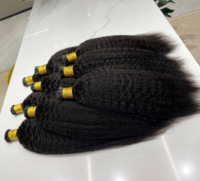 Extensiones de Cabello Humano Virgen Brasileño 100% Doble Trama Grado 10A-12A Liso Kinky con Micro Link I-Tip