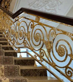 Panneau de clôture décoratif en métal doré de luxe, motif floral en fer forgé, design de portail, garde-corps de balcon de jardin, panneau personnalisé - Product Image 3