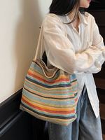 Sac en paille tressé, grand sac fourre-tout polyvalent pour femme, sac de plage pour les vacances