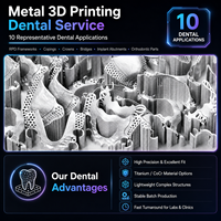 Implante de Titanio Personalizado, Servicio Dental de Impresión 3D en Metal SLM, Alta Precisión de 0.05 mm, Producción en Pequeños Lotes