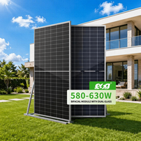 Panneaux solaires monocristallins ESG en gros, entièrement noirs, 550W, 630W, 650W, 700W, pour usage résidentiel et commercial, modules photovoltaïques monocristallins