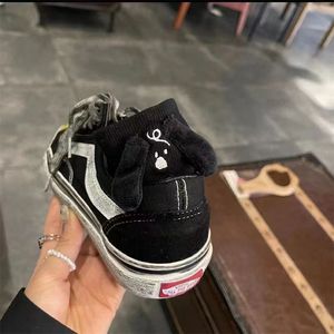 Mid-Calf <b>Socks</b> Women <b>Black</b> Ear Puppy Plush Striped Breathable Sweat-Absorbing Polyester Fiber Youth 18-40 Years Old - Product Image 1