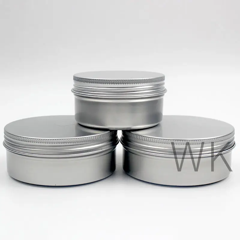 20g-100g factory metallic oil wax cosmetic tin can customized logo aluminum container jar