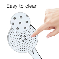 Pomme de douche à effet pluie à main en plastique ABS Support en laiton Surface plaquée Robinet de salle de bain au design moderne à économie d'eau à 3 fonctions