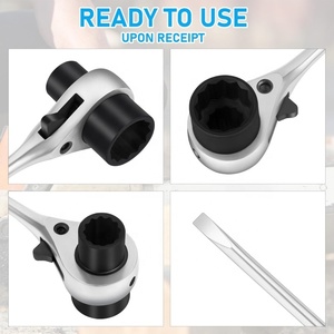 Clé à cliquet 13x19mm Scrench, outil d'entretien de tronçonneuse, double embout universel 13mm 19mm, embout de tournevis à douille combinée en T - Product Image 3