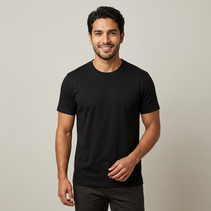 Camiseta de Hombre al por Mayor, 100% Algodón, Color Personalizado, Cuello Redondo, Manga Corta, Transpirable, Última Moda, OEM - Product Image 1