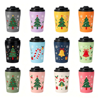 Gobelet isotherme de voyage en acier inoxydable personnalisé pour Noël, 12 oz, tasse thermique réutilisable, mug à café isotherme personnalisé 12 oz/16 oz