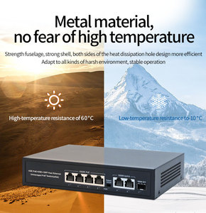 Unmanaged Metal Case 4 Ports IEEE802.3Af/At Standard Gigabit <b>PoE</b> <b>Switch</b> VLAN Support 65W Power Supply 100m/250m Transmission - Product Image 4