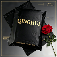 Enveloppe de courrier en polypropylène noir mat avec logo personnalisé, sac pour chaussures