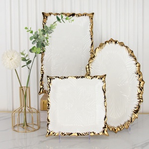 Modern Luxury Middle Eastern Style Gold Edge Porcelain Dinner <b>Plate</b> Set Eco-Friendly Oval Shape Customized Pattern Gift Box - Product Image 3