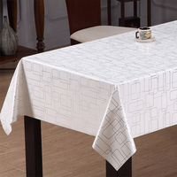 Nappe en PVC RNPT avec imprimé lignes rectangulaires minimalistes et support en tissu pour tables à manger