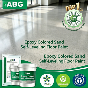 Peinture de sol autolissante époxy insonorisante avec sable coloré élastique et couche de sable absorbant les vibrations, époxy anti-bruit - Product Image 2