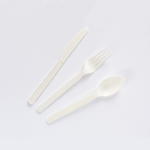 Biodegradable Compostable Disposable Cornstarch CPLA Plastic Cutlery Sets Fork Spoon and Knife