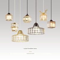Lustre moderne en cristal de luxe léger pour salle à manger, luminaire suspendu minimaliste pour comptoir de bar et entrée, fixation à tête unique LED E12