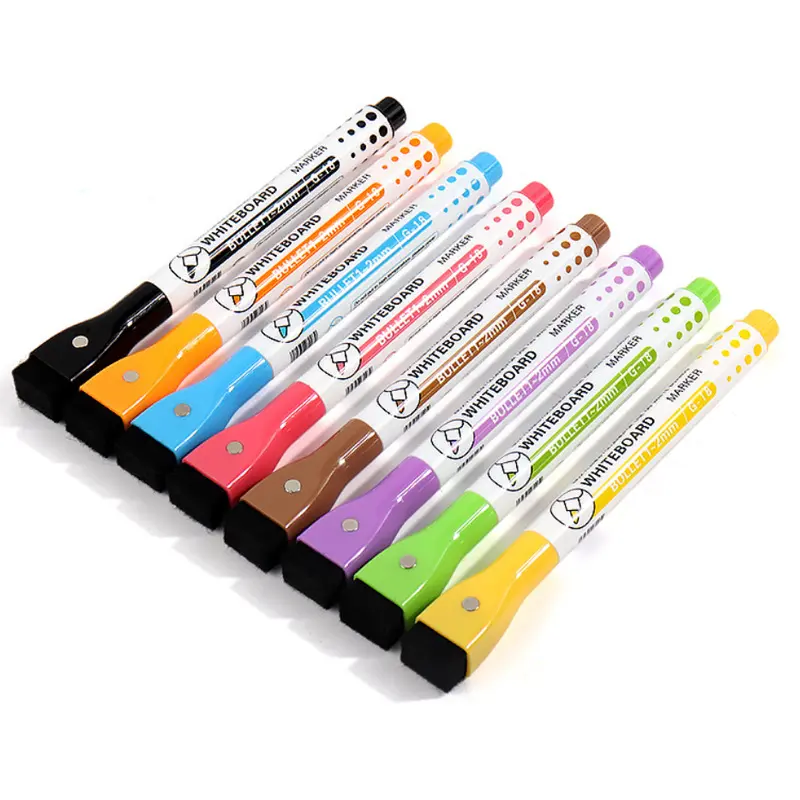 Hot selling school office stationery colored white board marker sets promotional custom whiteboard pen with eraser