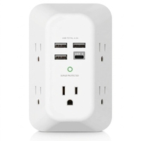 Multiprise murale intelligente US avec ports USB (PD 20W) et protection contre les surtensions USB-C, prise blanche pour la maison et la cuisine