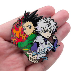 เข็มกลัดโลหะลายอนิเมะ <span class=keywords><strong>HXH</strong></span> โกนและคิลัว ดีไซน์ใหม่ คุณภาพสูง สำหรับตกแต่งกระเป๋าเป้ - Product Image 2
