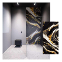 Panneau PVC doré effet marbre, résistant à l'eau, au feu et aux rayures, pour cuisine, salle de bain et salon.