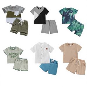 Conjunto de Ropa Infantil de Moda Coreana, Clase A, Algodón, Sin Marca, Modelo TZ-047, Ligero, Delgado, Informal, para Verano, para Niños Pequeños - Product Image 1