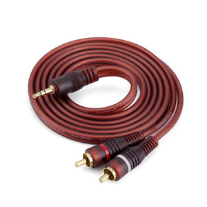 Cable de audio de 3.5 mm a doble RCA, chapado en oro, blindado, macho a macho, cable AV para audio y video - Product Image 3