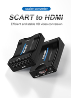 Adaptador Convertidor de Scart a HDMI 1080p, Adaptador de Audio y Video con Alimentación para HDTV, DVD, Decodificador, Plug and Play con Cable USB