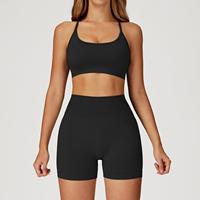 Ensemble 2 pièces décontracté pour femme, extensible, simple, basique, écologique, en Spandex/Nylon, extensible dans les quatre sens, couleur unie, pour Noël