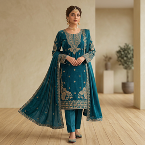 Designer Indian and Pakistani Party Wear New Collection Fully Stitched Top-Dupatta Bottom Set Stretchable Reversible TENNECY - Product Image 1