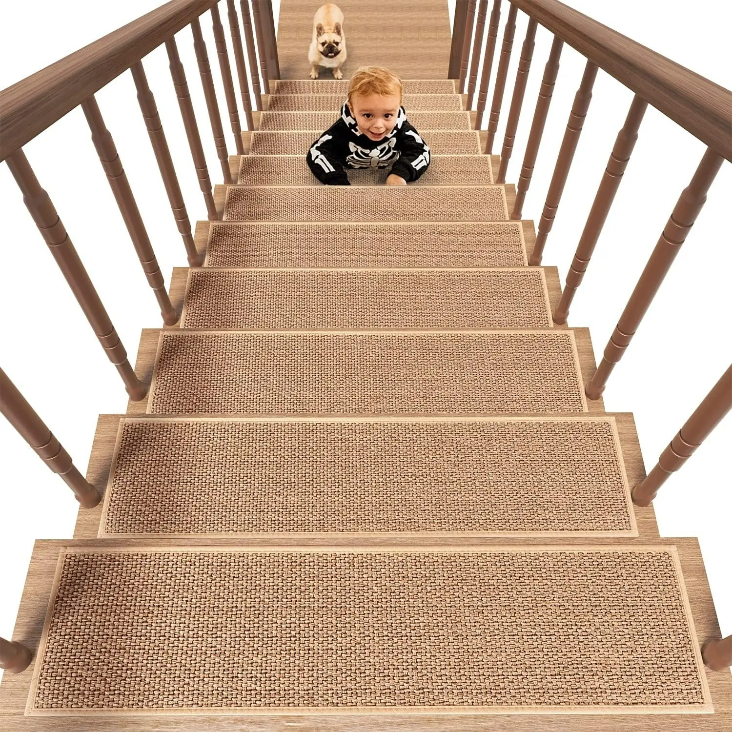 उच्च गुणवत्ता वाली नॉन-स्लिप सीढ़ी ट्रेड्स मैट इनडोर रबर सीढ़ियाँ ट्रेड्स कालीन सीढ़ियाँ स्टेप मैट