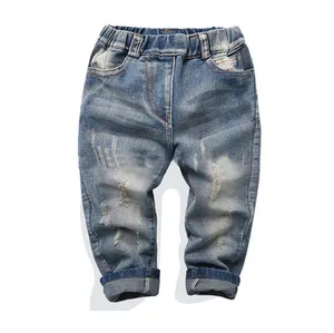 Vestiti del bambino ragazzo Jeans pantaloni strappati strappati pantaloni del bambino bambini bambini Denim pantaloni/jeans cina bambini ragazze pantaloncini Casual YK