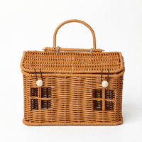 Panier de rangement en rotin tressé avec poignée, organisateur de cuisine écologique pour paniers cadeaux de mariage et de bonbons