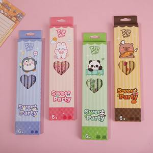 Lot de 6 crayons HB standard mignons à motifs <span class=keywords><strong>animaux</strong></span> créatifs pour enfants, crayons d'écriture pour étudiants avec gomme - Product Image 3
