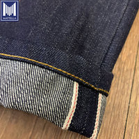 Jean pour homme à taille moyenne 14-15oz, matière première, style japonais, lisière en denim, lisière lisse et slim, vente en gros