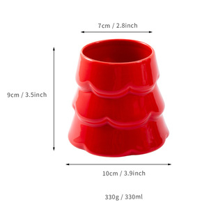 Porte-bougie en céramique en forme de sapin de Noël, tasse vide, fabrication artisanale, pour décoration de Noël, cadeau, logo personnalisable, couleur, emballage - Product Image 5