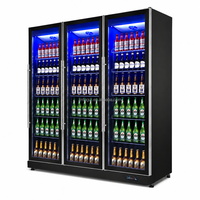 Jinfugui Porte en verre commerciale Double température Affichage des boissons Refroidisseur 450L vertical Boisson Réfrigérateur