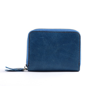 Dujiang Genuine Leather Accordion <b>Card</b> <b>Holder</b> Multi Slot Zipper <b>Wallet</b> For Credit <b>Cards</b> Everyday Use Blue - Product Image 3